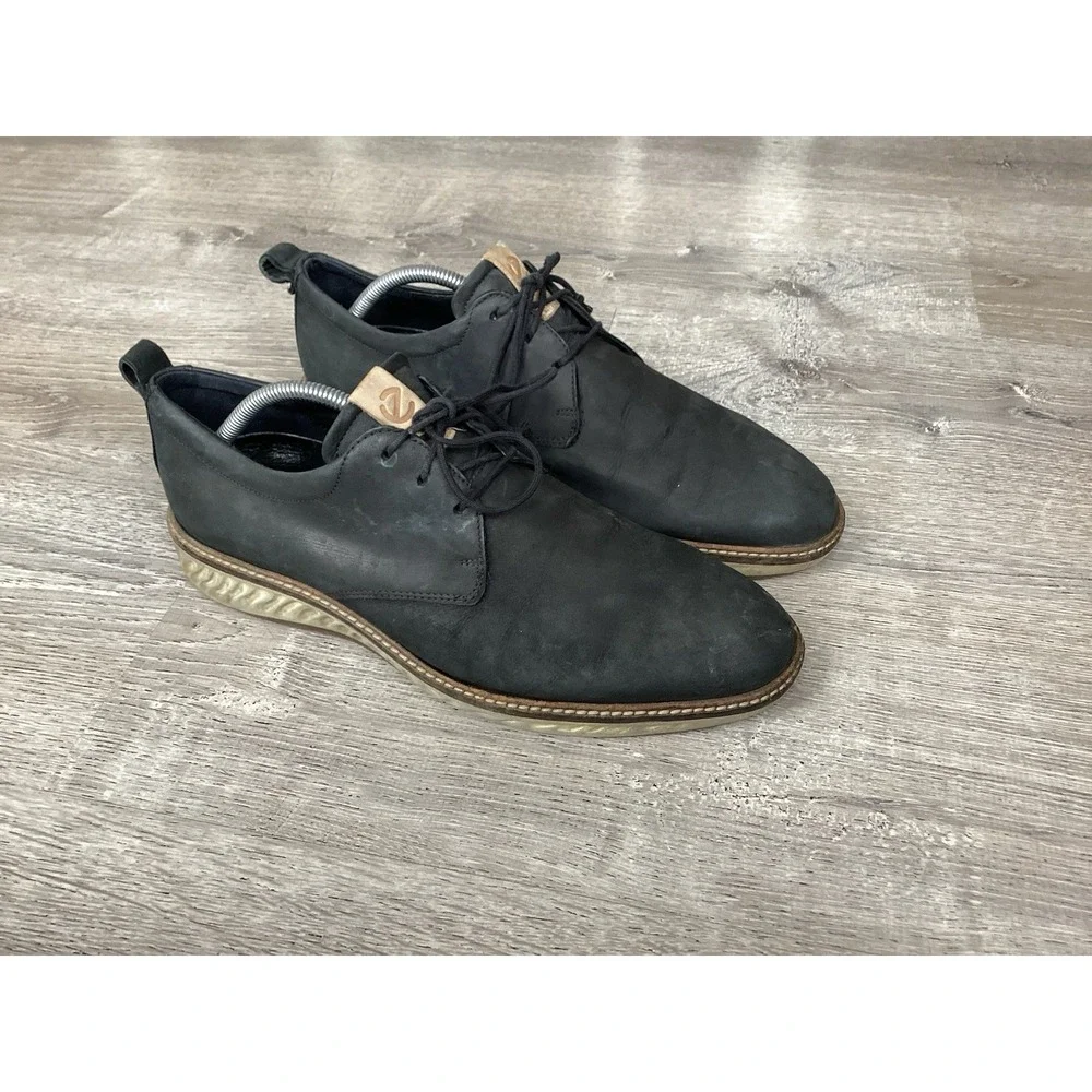 ECCO ST 1 HYBRID Mens Size 10 EU 44 DERBY PLAIN TOE COMFORT DRESS SHOES